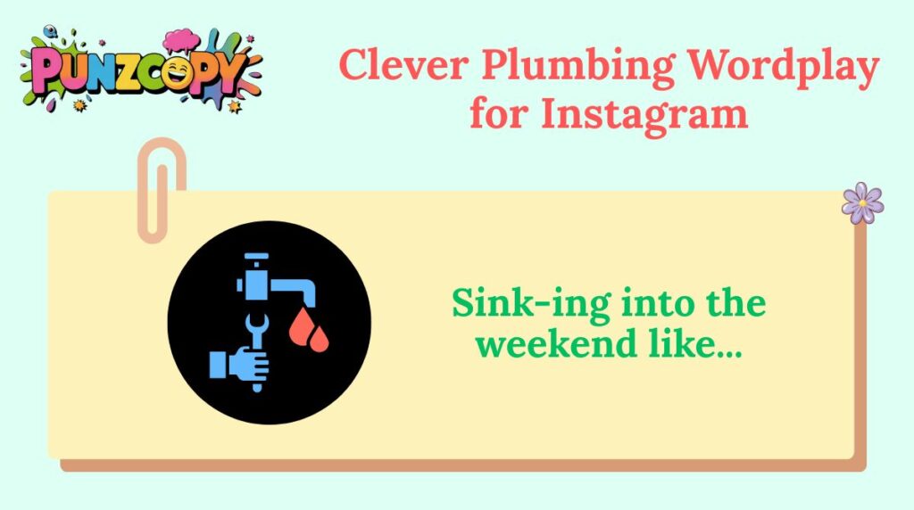 Clever Plumbing Wordplay for Instagram