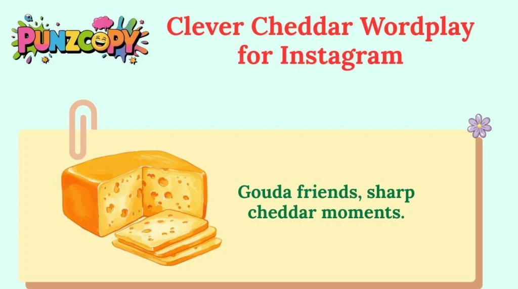 Clever Cheddar Wordplay for Instagram