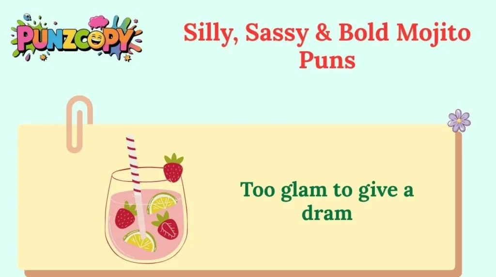 Silly, Sassy & Bold Mojito Puns