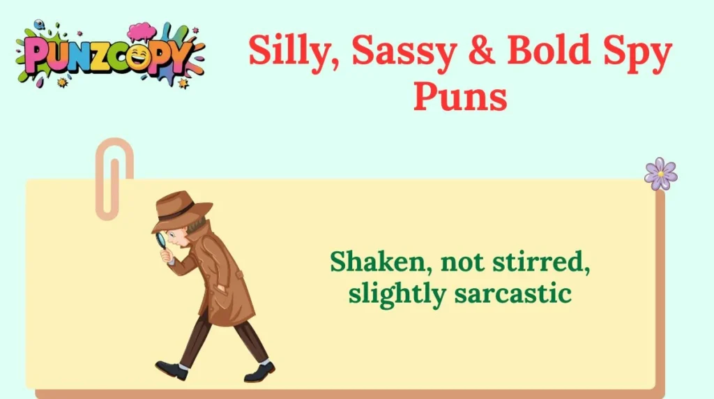 Silly, Sassy & Bold Spy Puns