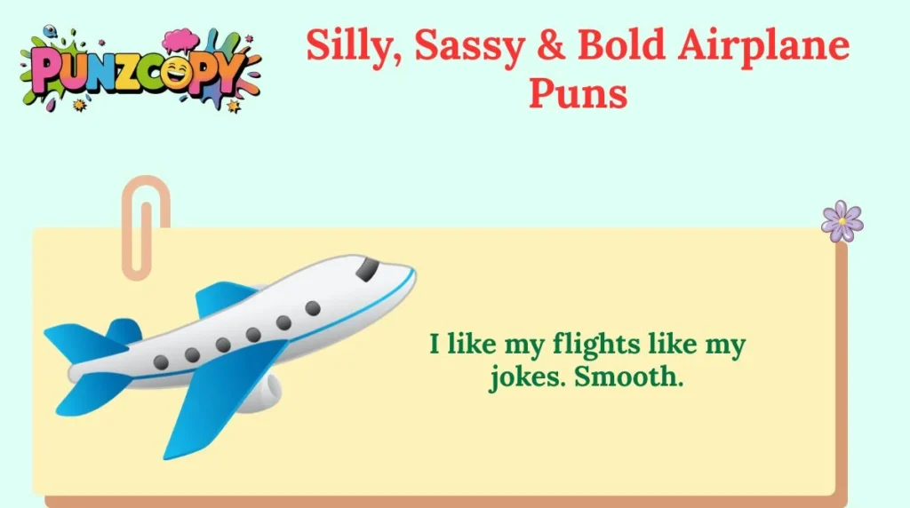 Silly, Sassy & Bold Airplane Puns