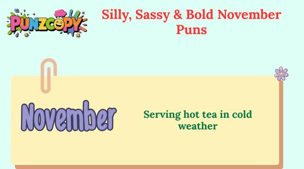 Silly, Sassy & Bold November Puns