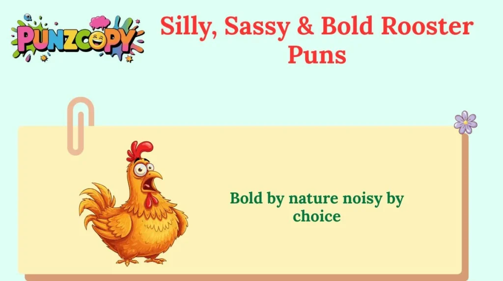Silly, Sassy & Bold Rooster Puns
