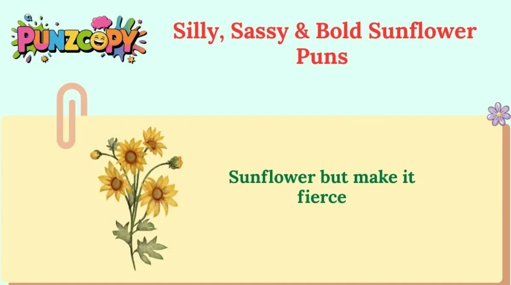 Silly, Sassy & Bold Sunflower Puns